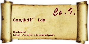 Csajkó Ida névjegykártya