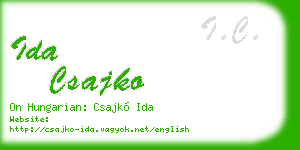 ida csajko business card